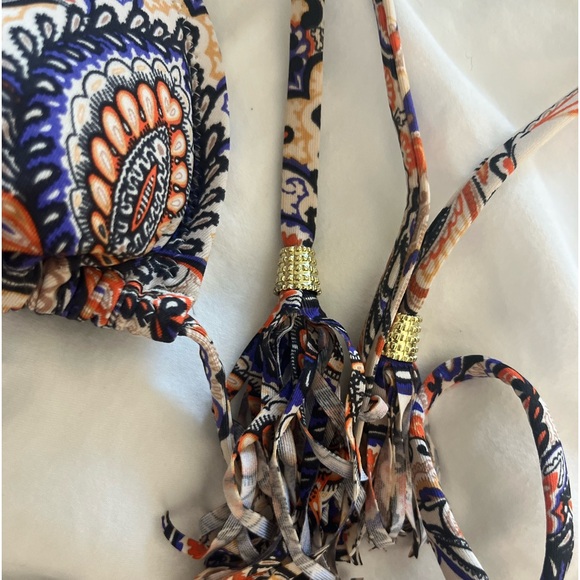 H&M Boho Paisley Bikini w/ tassels *sizing - Picture 2 of 3